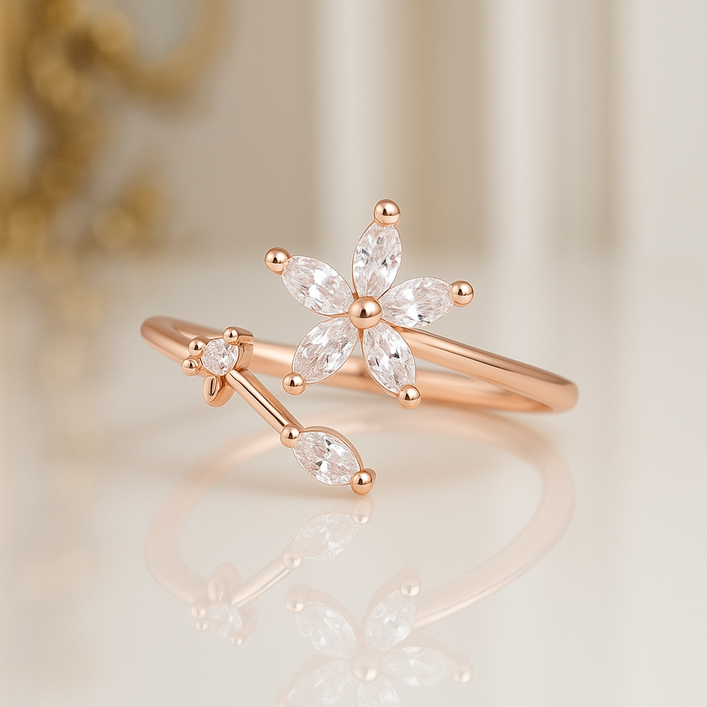 Front Open Gold Plated Adjustable Ring For Dailywear & Partywear_ATR022 - Image 2