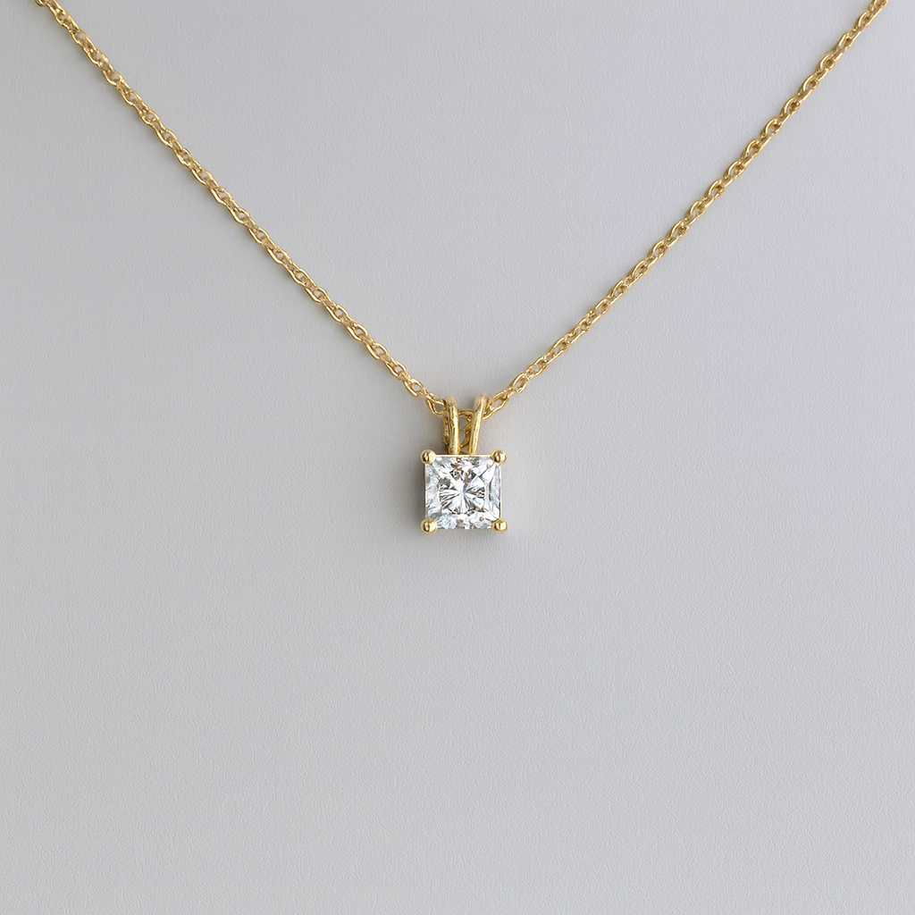 Gold Plated Chain With Single Stone Diamond Pendant For Dailywear / Partywear_C028 - Image 2