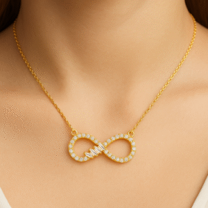 Western Style Gold Plated Chain With Beautiful Infinity Pendant For Dailywear / Partywear_C029
