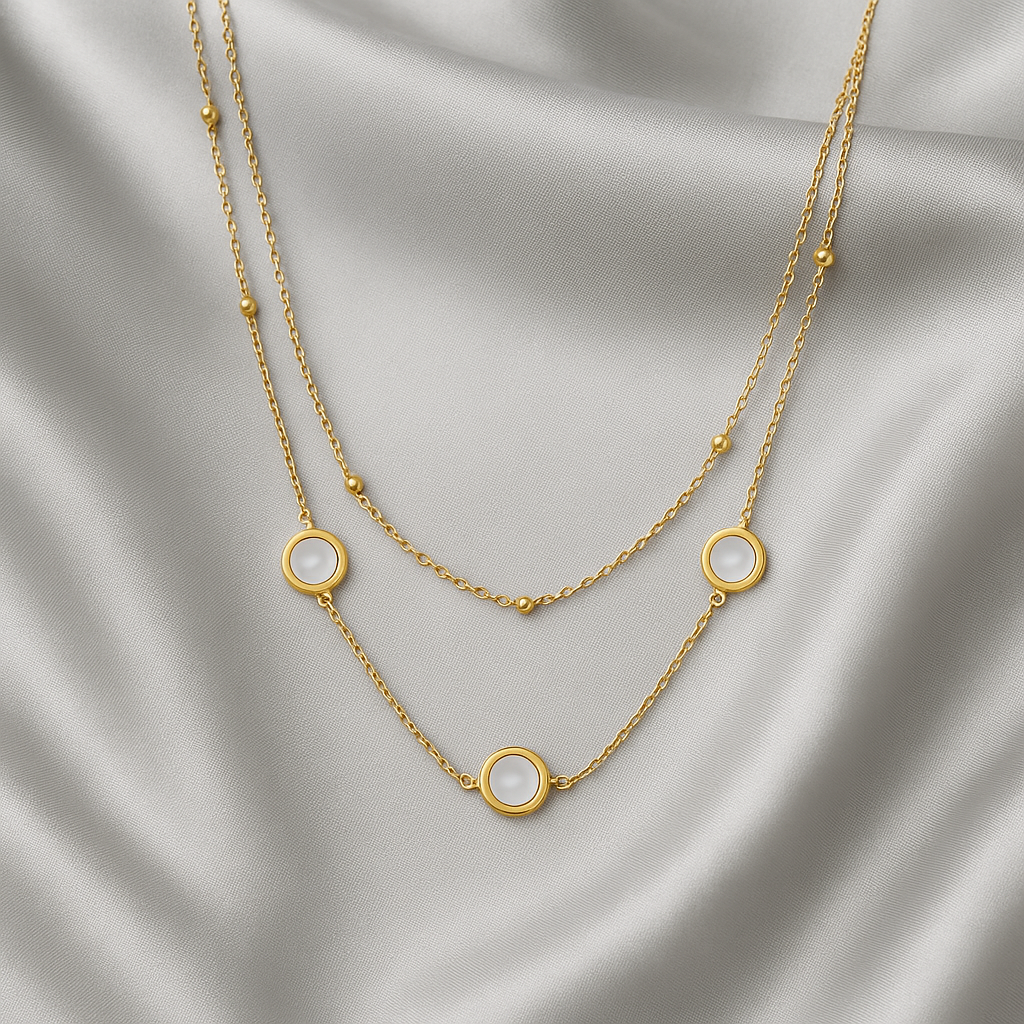 Western Style Gold Plated Double Layer Chain For Dailywear / Partywear_C030 - Image 2