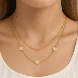 Western Style Gold Plated Double Layer Chain For Dailywear / Partywear_C030