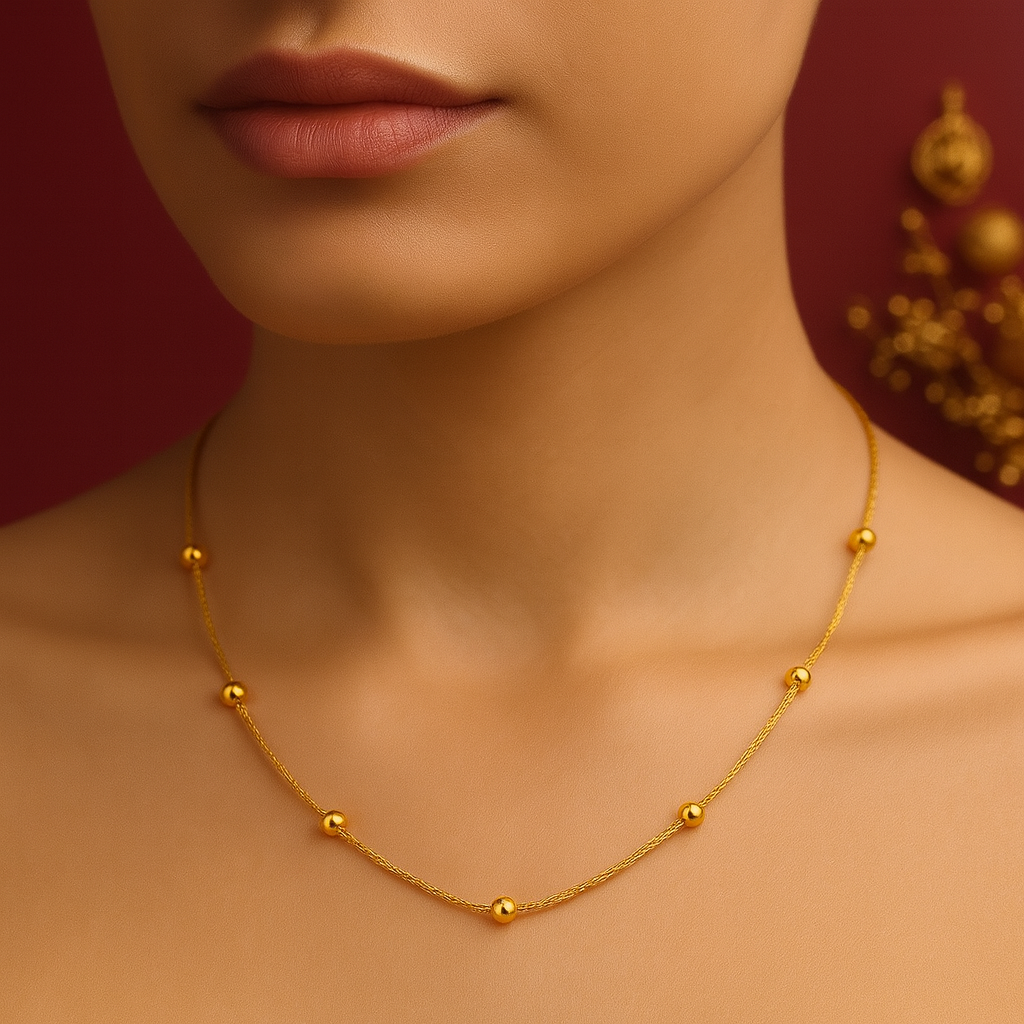 Traditional Design Single Layer Beaded Chain For Dailywear / Partywear_C022