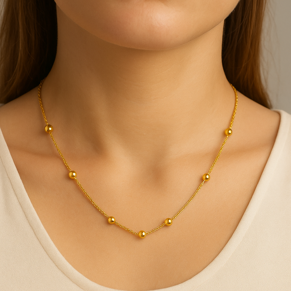 Traditional Design Single Layer Beaded Chain For Dailywear / Partywear_C022 - Image 2