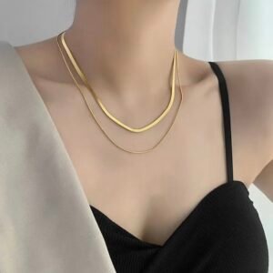 Elegant Look Double Layer Golden Chain