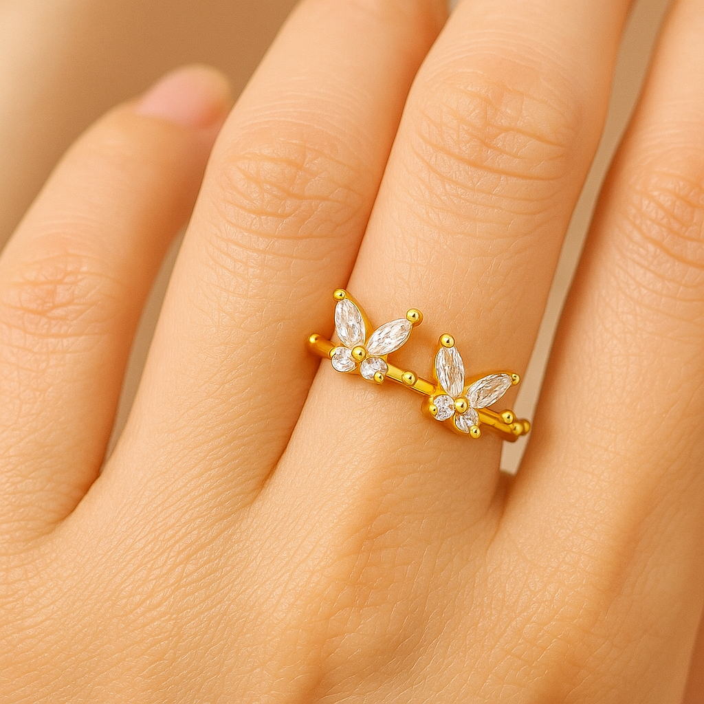 Butterfly Design Gold Plated Adjustable Ring For Dailywear & Partywear_ATR027 - Image 4