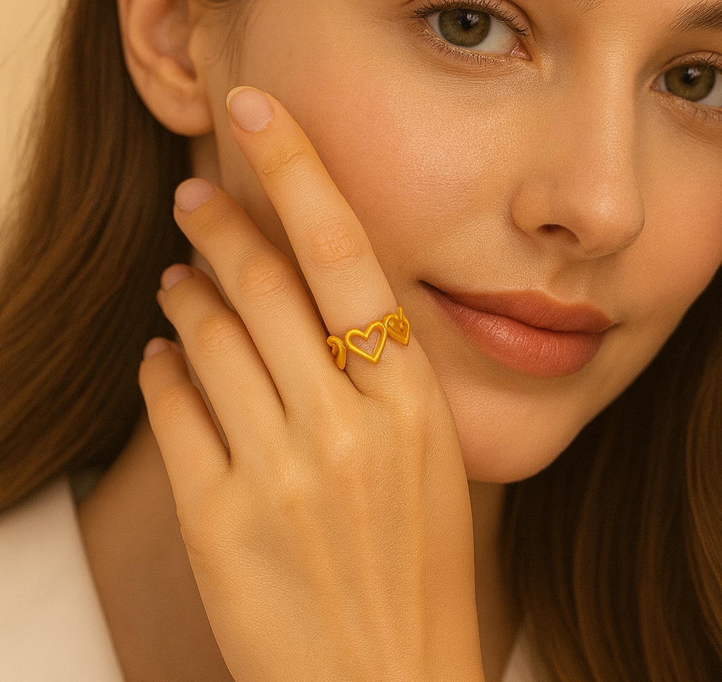 Anti Tarnish Heart Shape Adjustable Band Ring For Dailywear & Partywear_ATR016 - Image 2