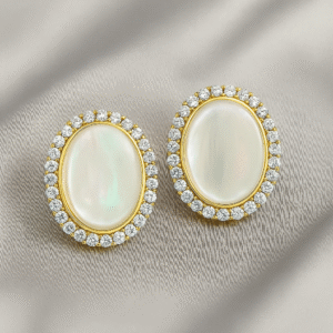 Elegant Design Oval Shape Stud Earrings For Dailywear & Partywear_ADE020