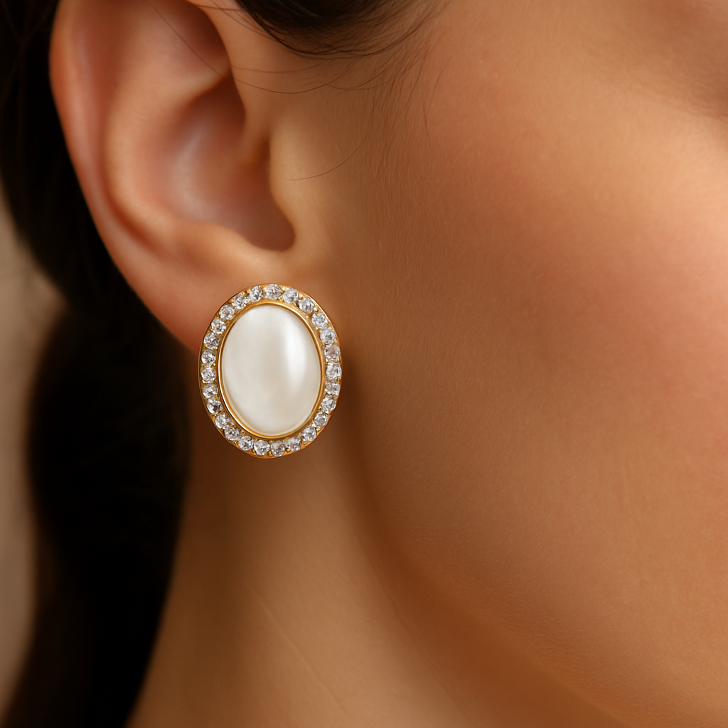 Elegant Design Oval Shape Stud Earrings For Dailywear & Partywear_ADE020 - Image 3