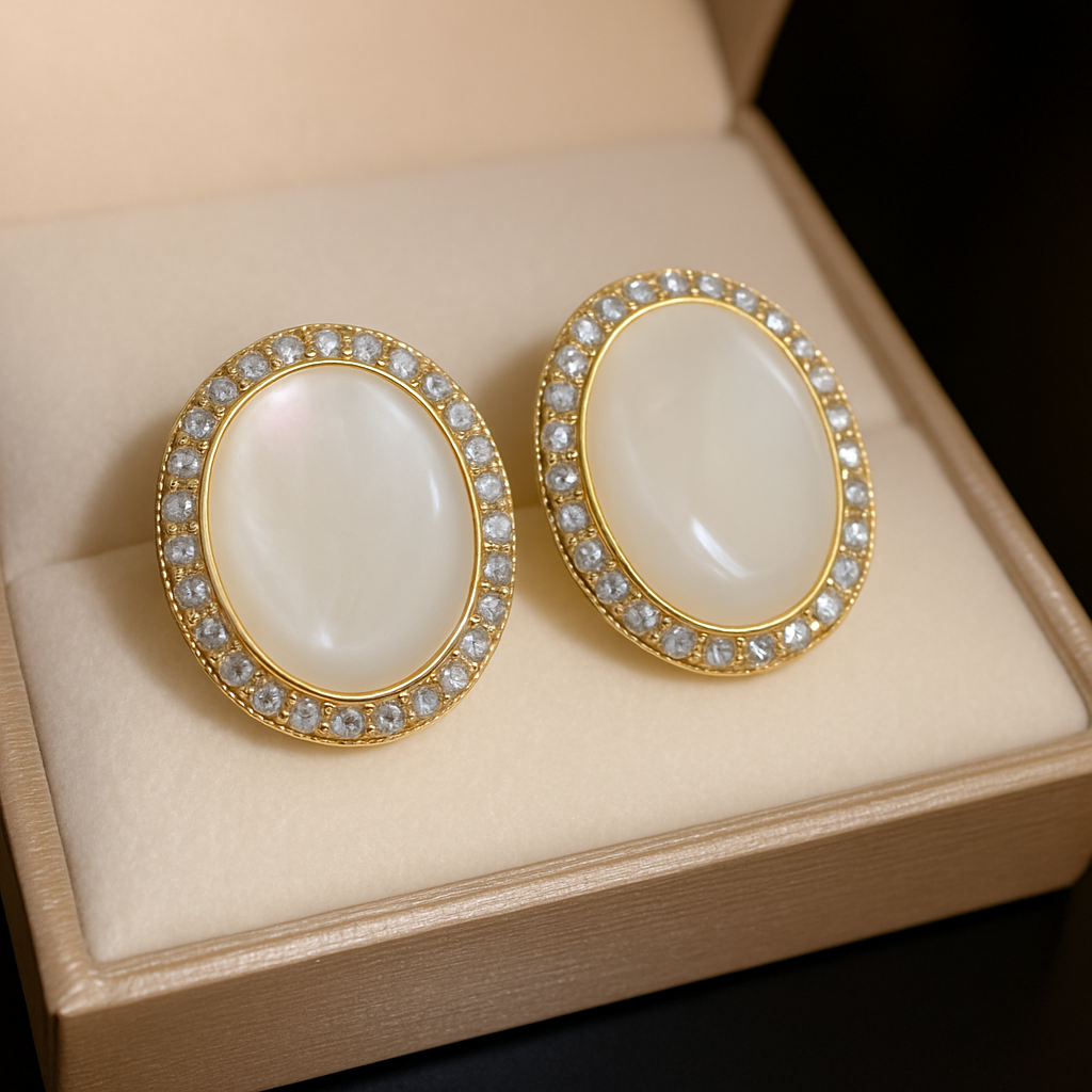 Elegant Design Oval Shape Stud Earrings For Dailywear & Partywear_ADE020 - Image 2