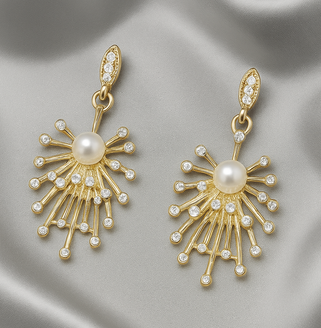 Diamond Look Beautiful Design Hanging Earrings For Women_ADE018 - Image 2