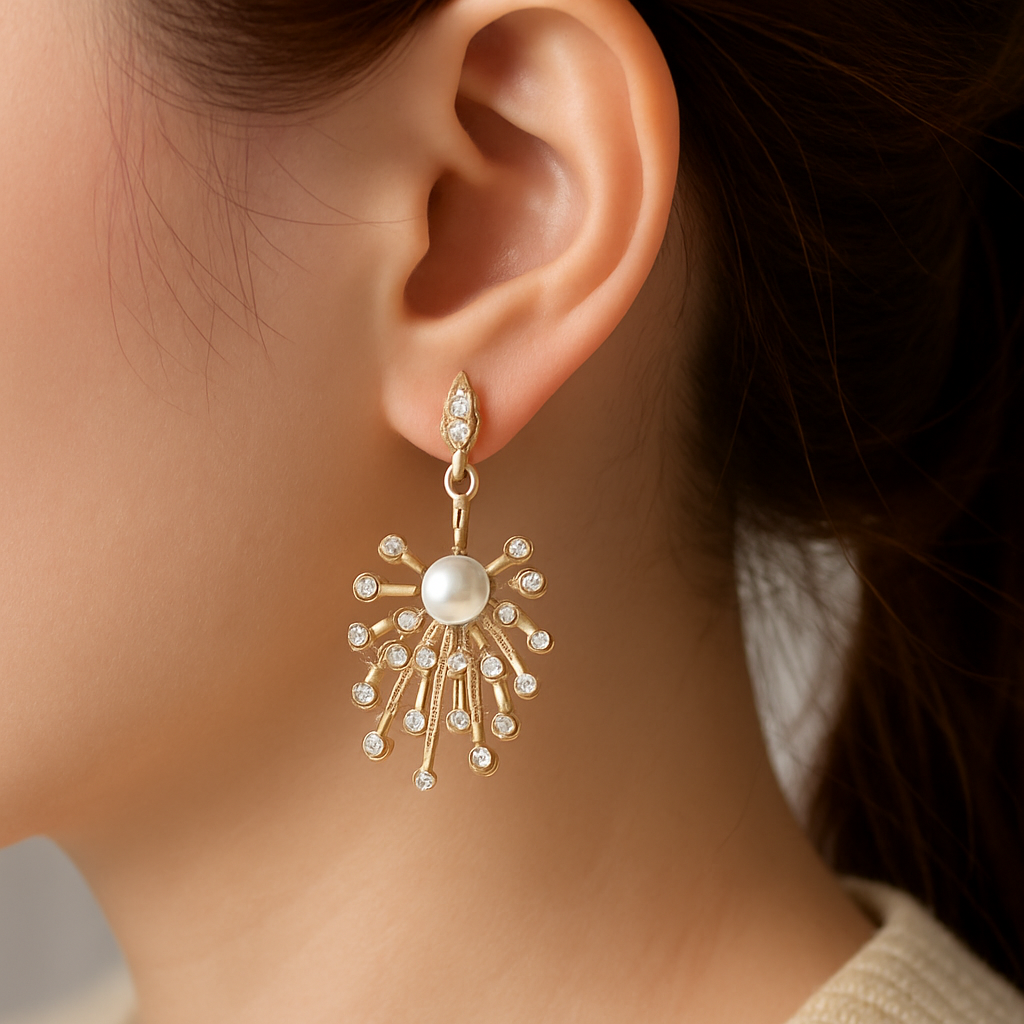 Diamond Look Beautiful Design Hanging Earrings For Women_ADE018 - Image 3