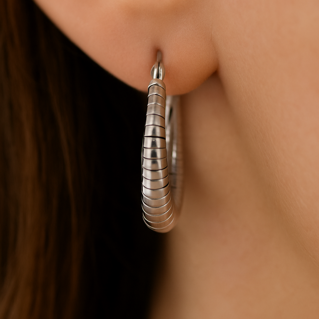 Silver Polish Bali Earrings For Dailywear & Partywear - Image 3