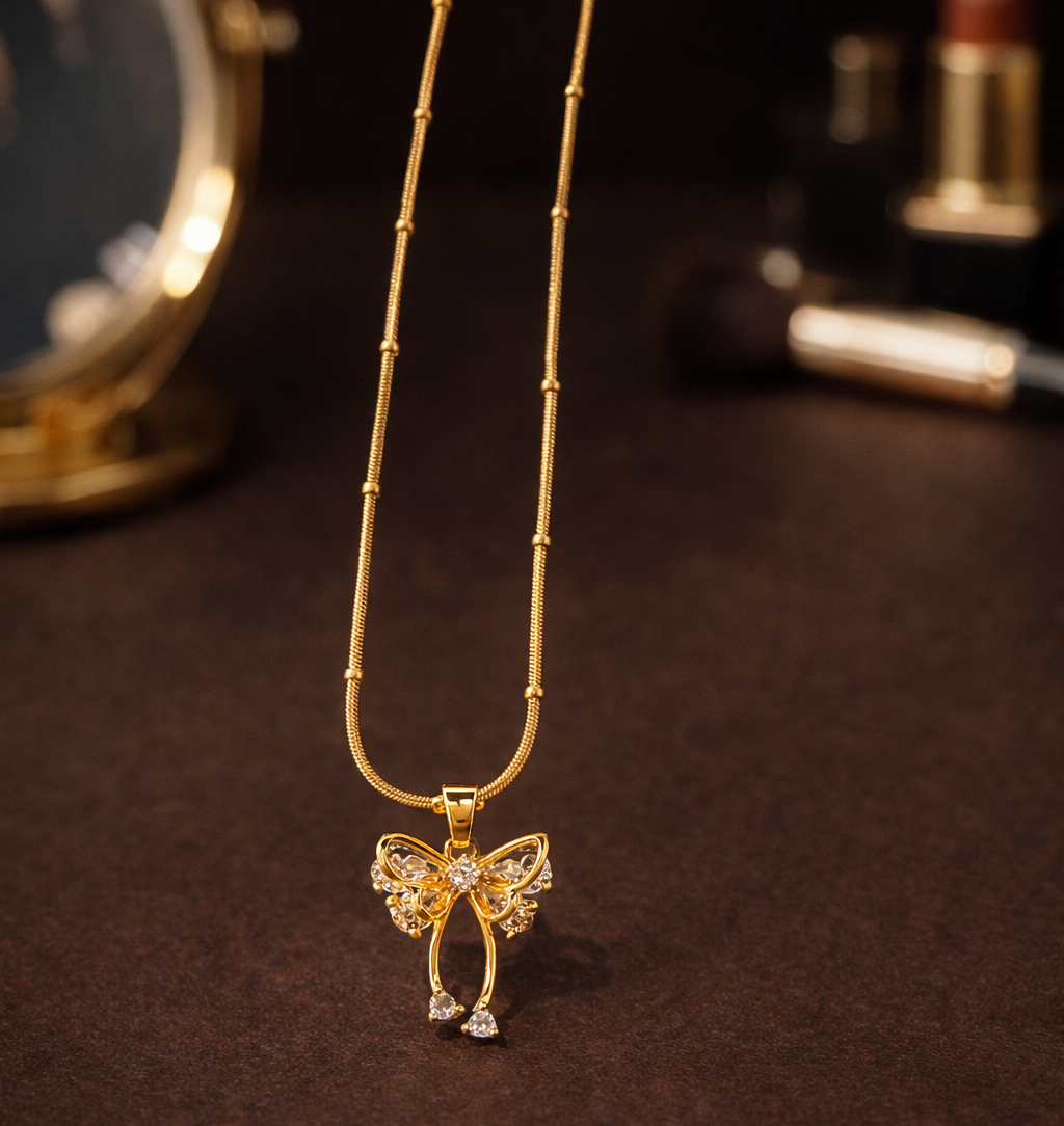Elegant Butterfly Pendant Chain - Image 2