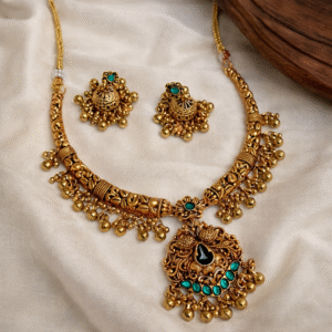 Royal Antique Peacock Charm Necklace Set