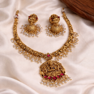 Antique Lakshmi Peacock Pendant Necklace Set