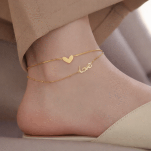 Golden Love Duo Anklet