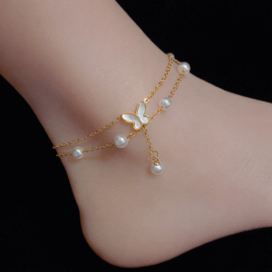 Pearl Flutter Butterfly Anklet