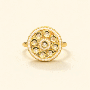 Royal Kundan Pearl Chakra Ring